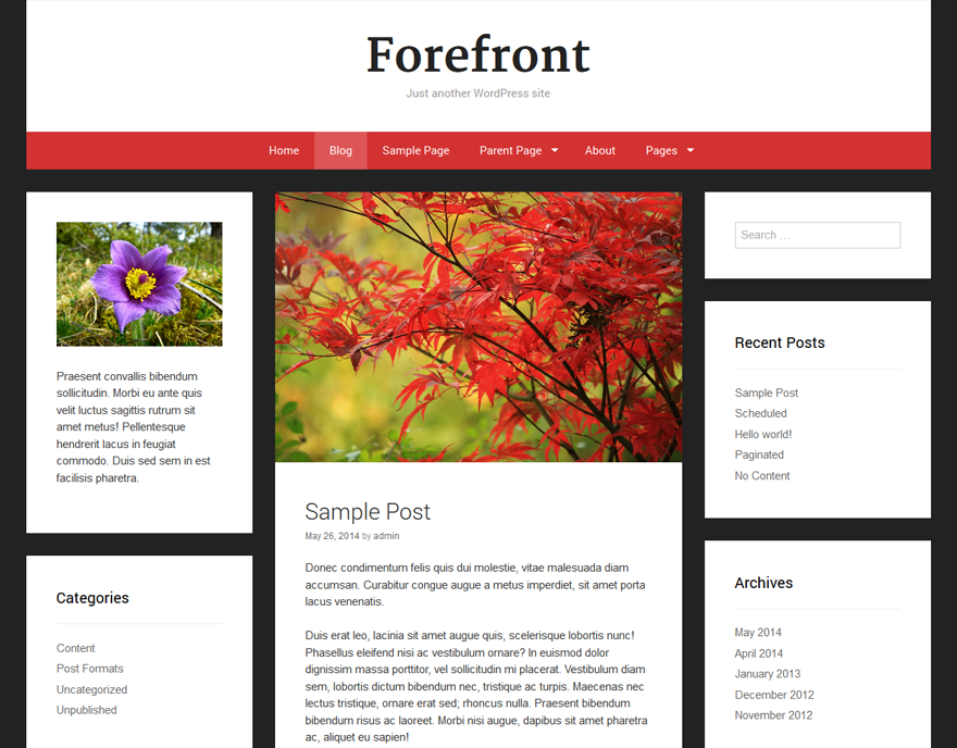 Forefront child theme