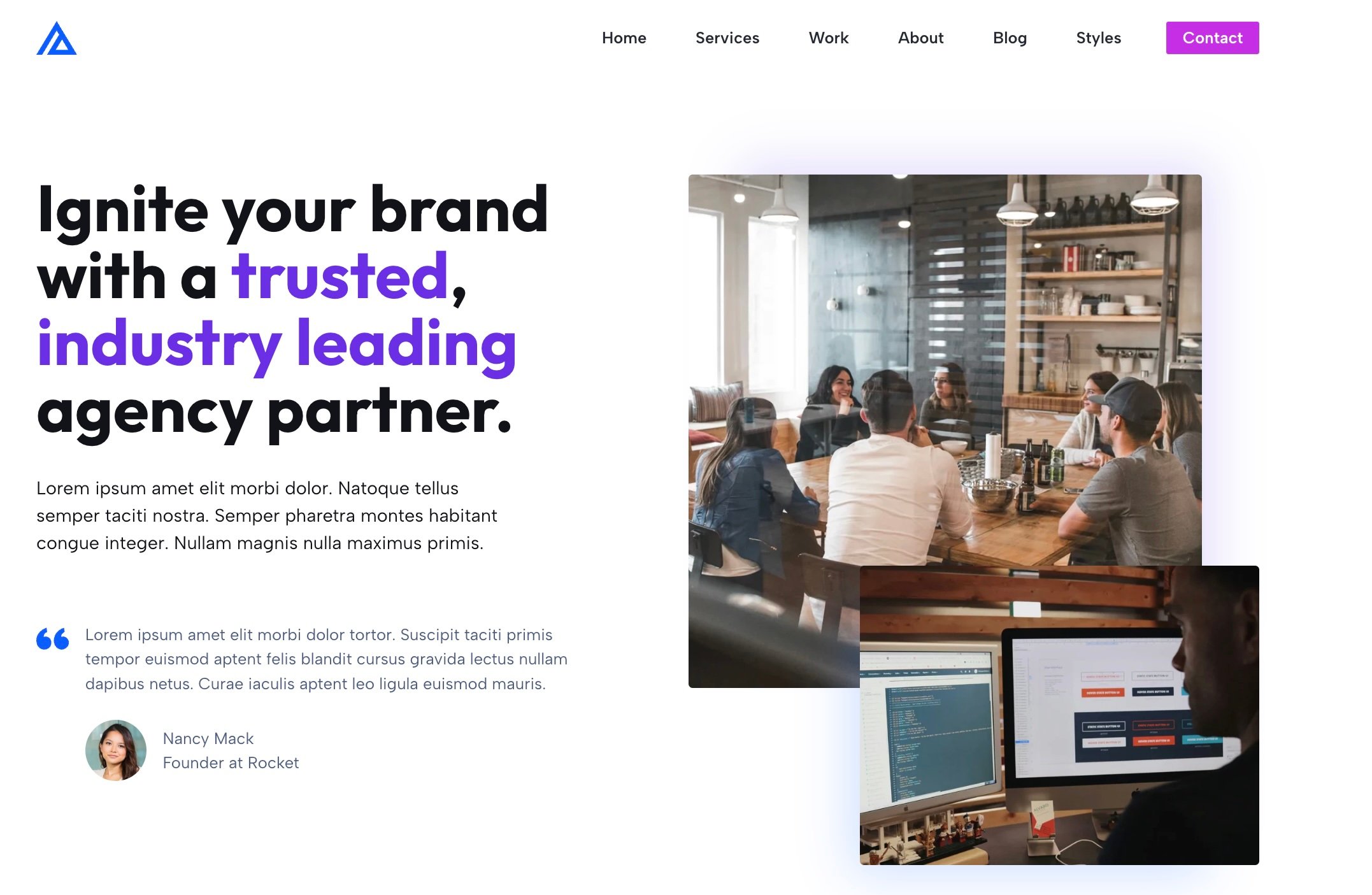 GeneratePress Affinity Starter Site home page