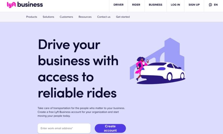 Lyft Business Hero Section