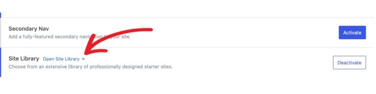 Open the GeneratePress Site Library