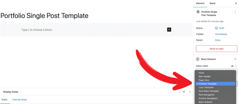 content-template choose content template