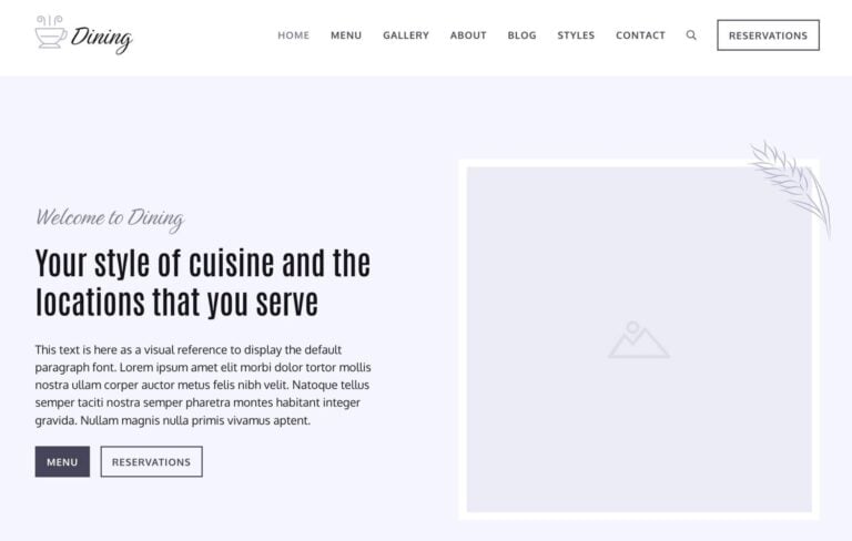 dining-homepage GeneratePress Dining Starter Site Homepage