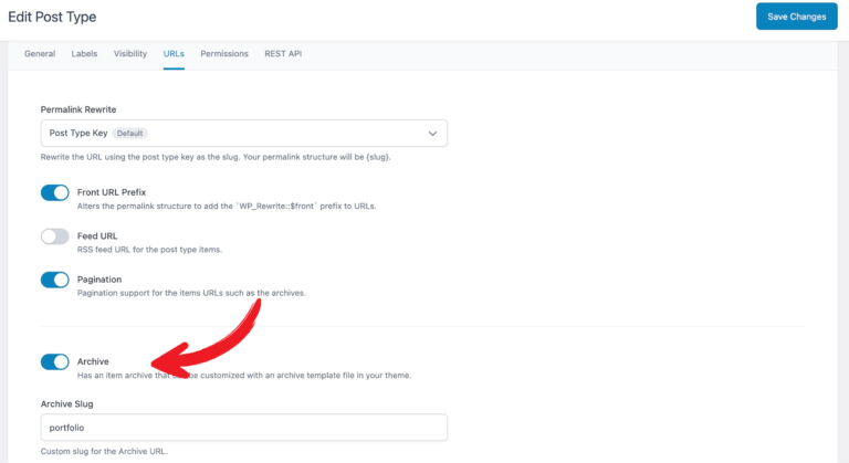 edit-post-type-archive-url Post Type Archive Setting