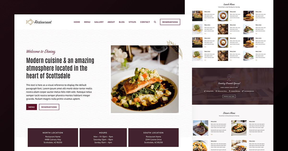 GeneratePress Restaurant Starter Site Featured