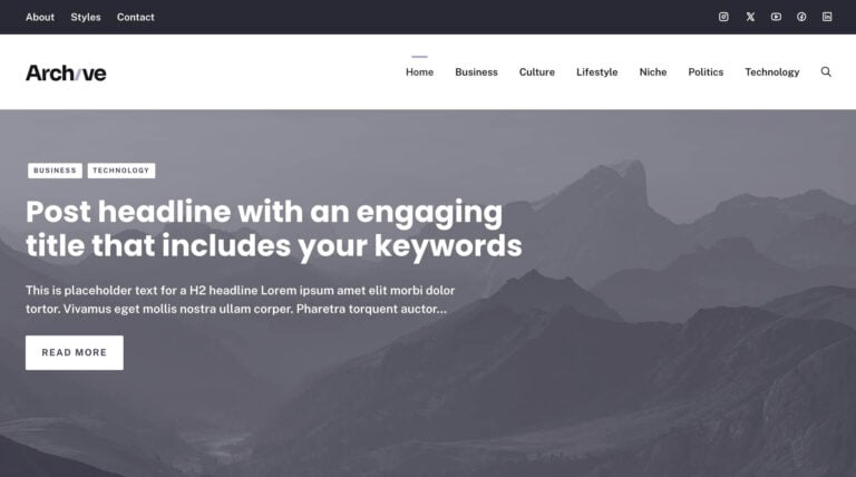 archive-homepage Archive Starter Site Homepage
