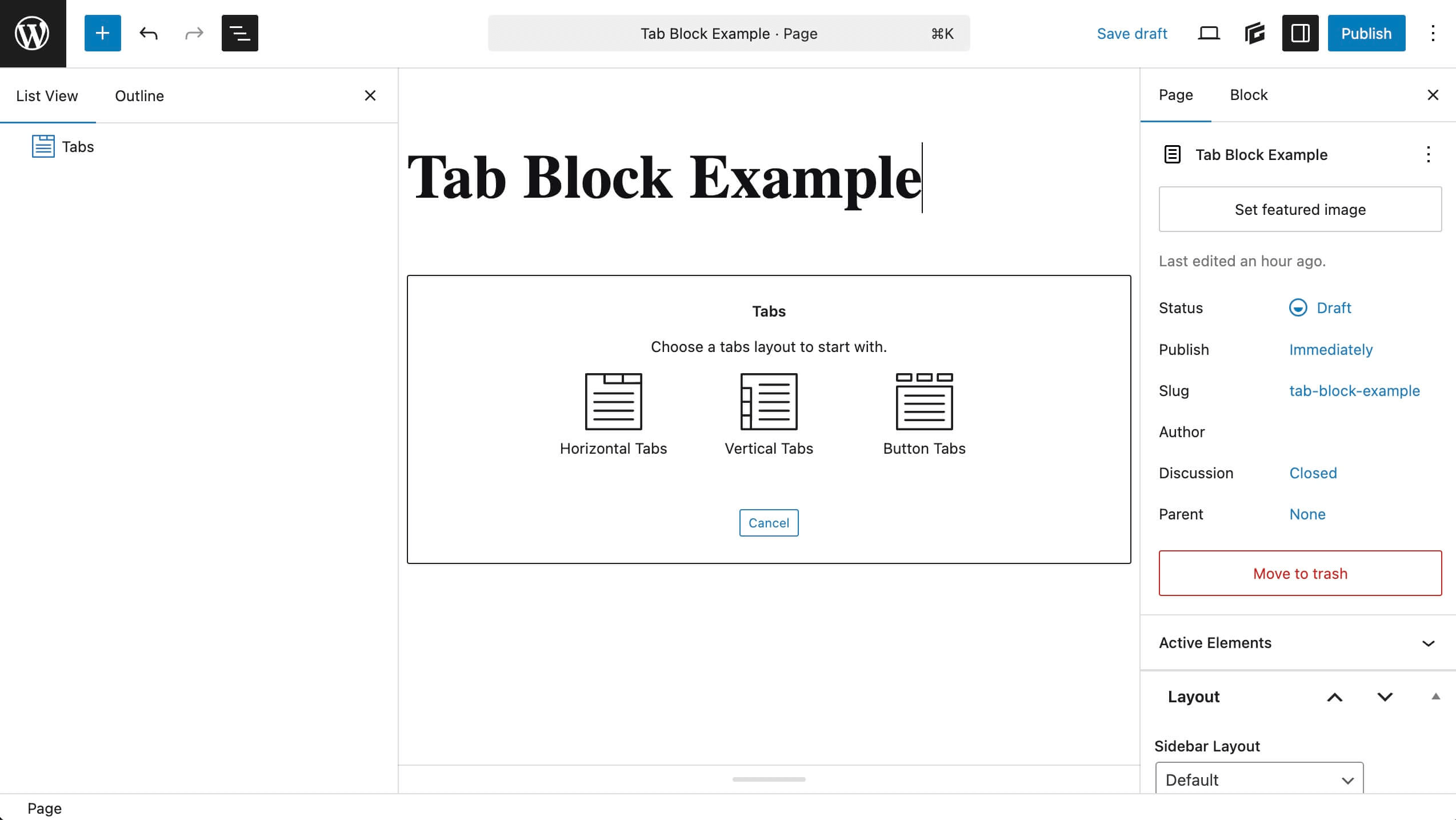 choose-tab-type choose tab layout to start with