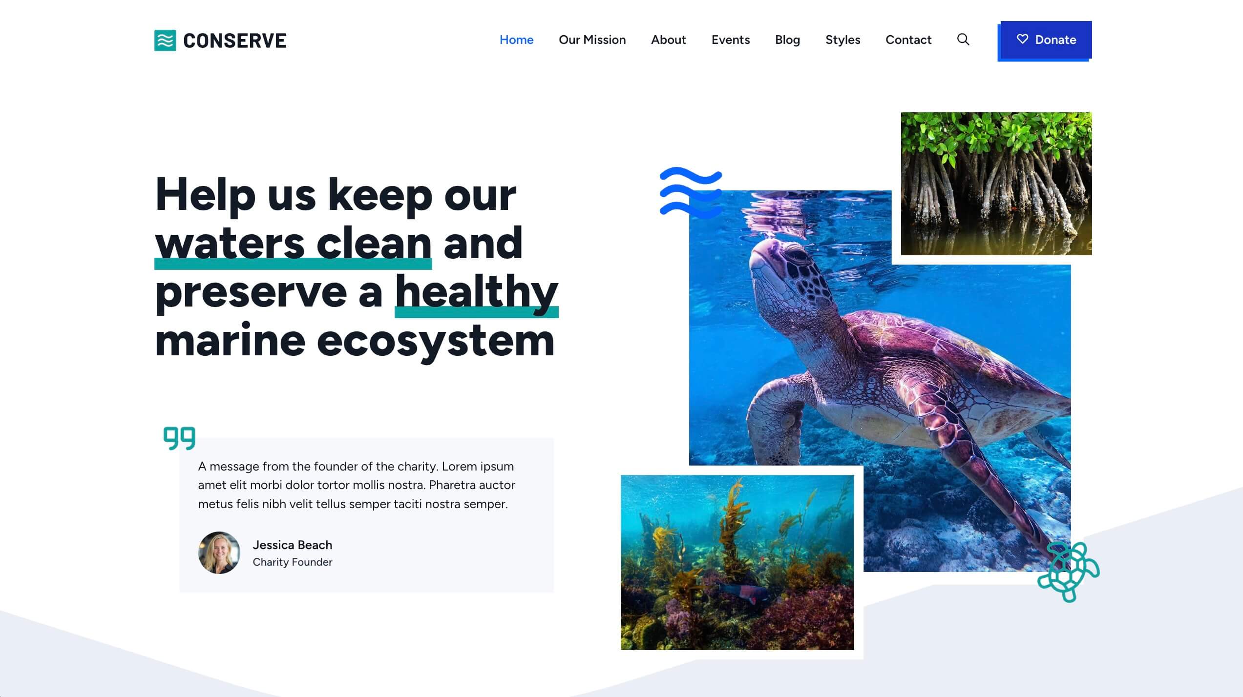 conserve-starter-site-homepage Conserve Starter Site homepage