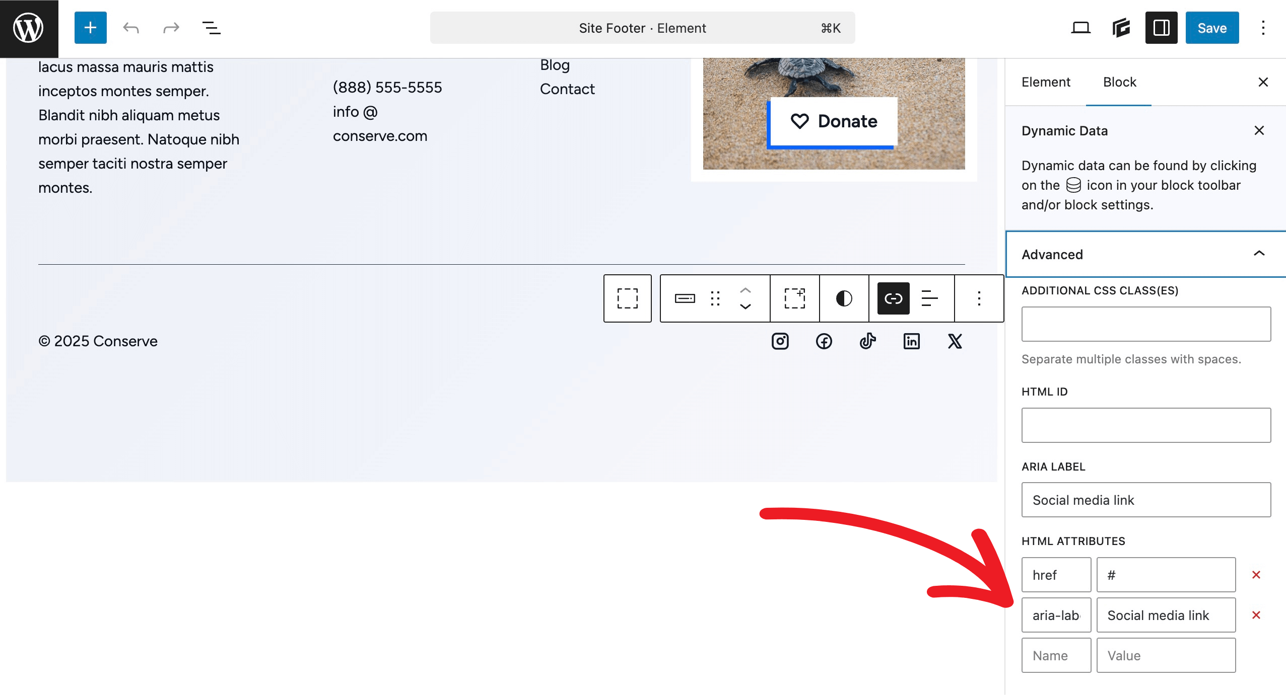 footer-icon-aria Add appropriate ARIA label for social media links