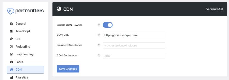 perfmatters-cdn Perfmatters CDN Settings