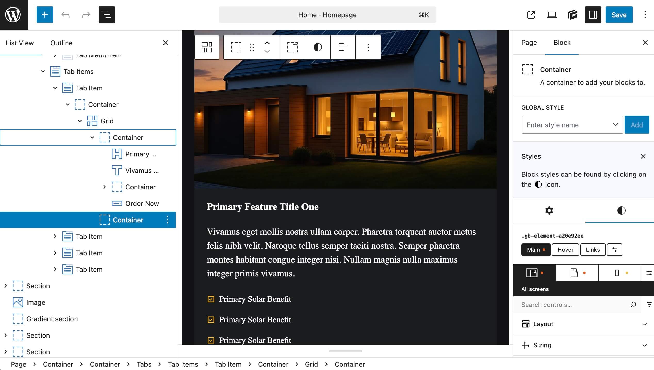 tab-item-contents-nova add as much content as needed to the tab item block
