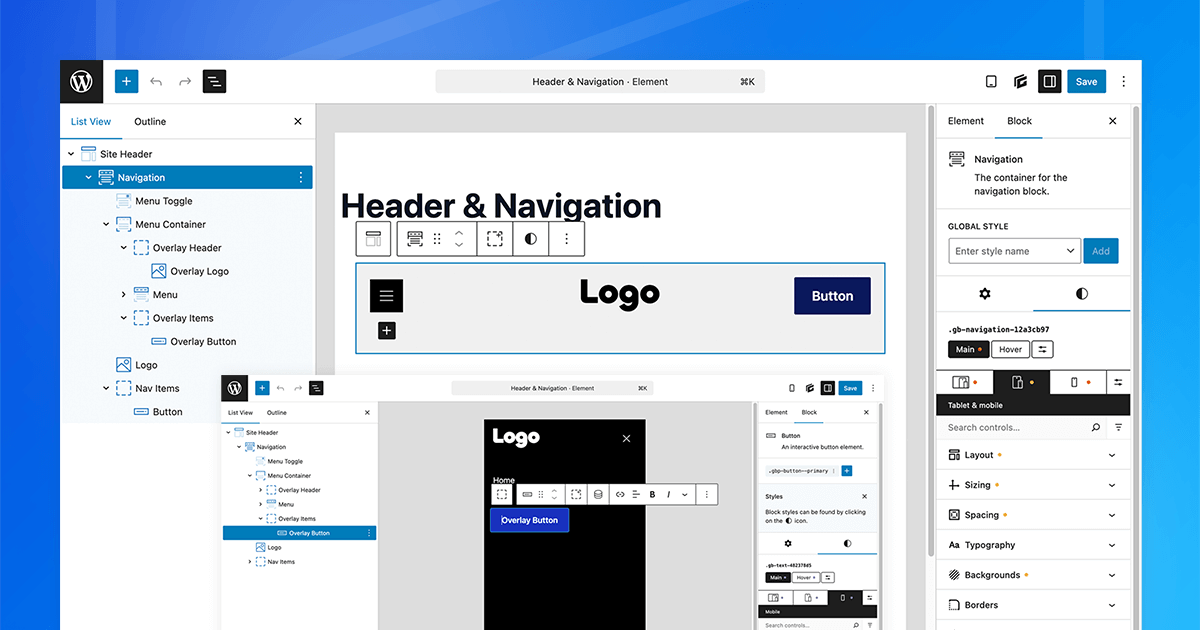 GeneratePress Site Header and Navigation Blocks