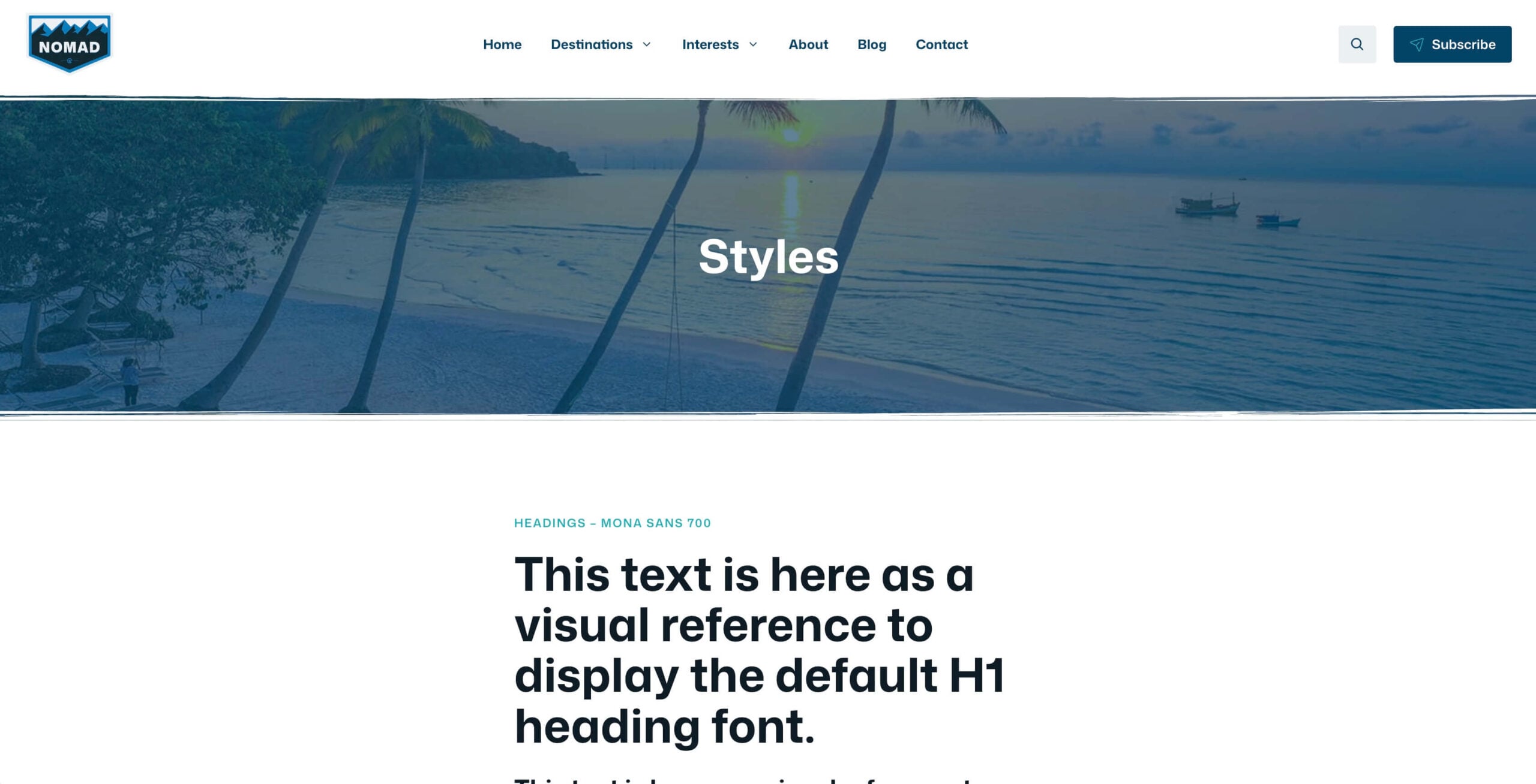 The Nomad Starter Site Styles Definitions