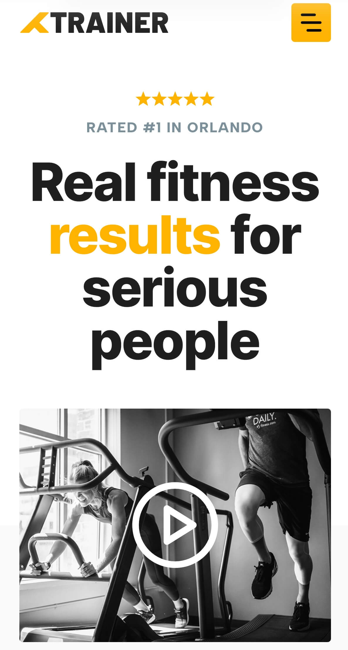 Mobile view Trainer Starter Site