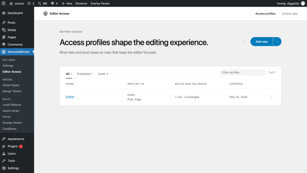 Editor Access Dashboard