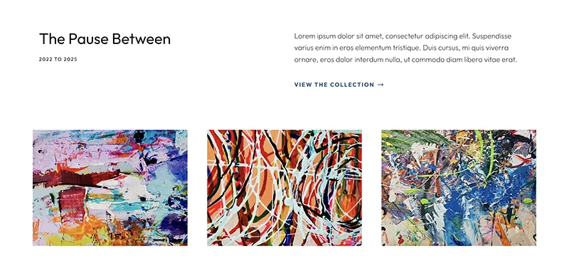 Latest work section from the GeneratePress starter site Painter