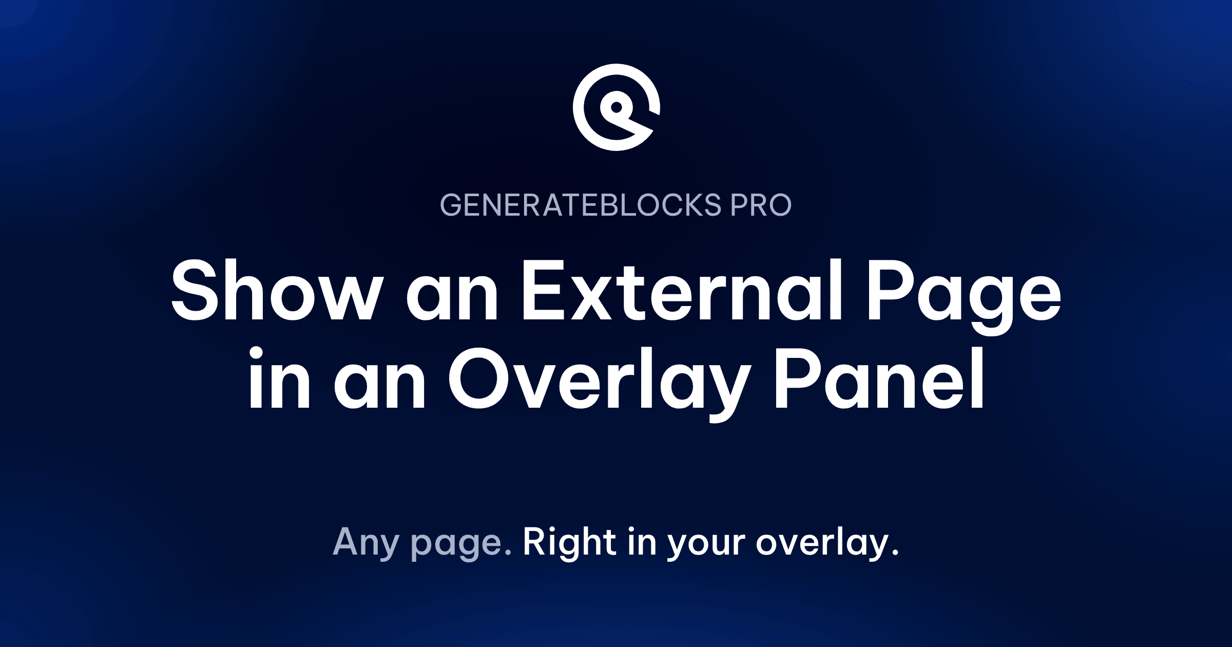 Show an External Page in an Overlay Panel